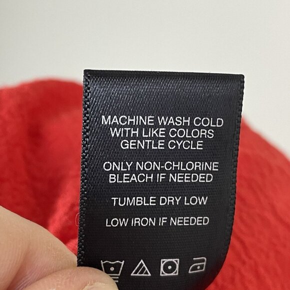 Ali Miles Tunic Top Women 1X Asymmetrical Artsy Crinkle Textured Long Sleeve Red - Picture 15 of 16